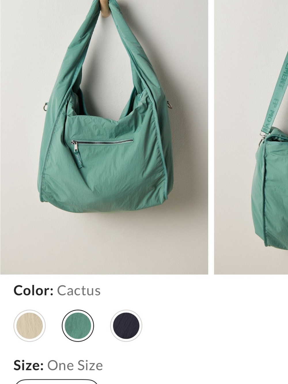 FP Movement by Free People Cactus Green Hobo Shoulder Bag